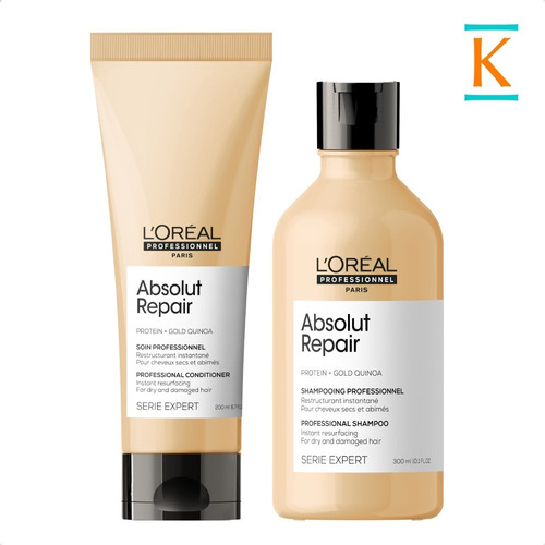Loréal Kit Absolut Repair: Shampoo + Acondicionador Gold