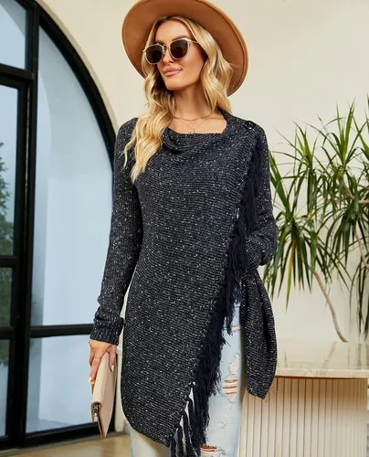 Tassel hem cardigan deals