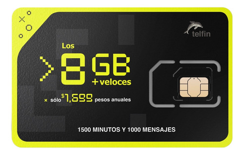 Chip Sim Telfin 8gb 12 Meses