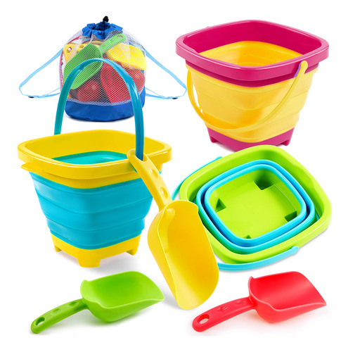 Cubos Plegables De Silicona 3 Unidades Para Playa Y Arena