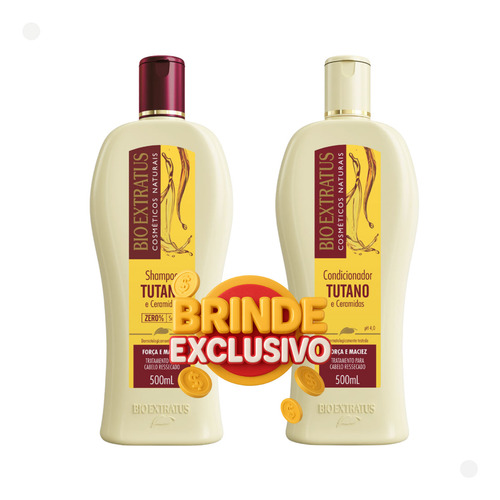 Kit Shampoo E Condicionador Tutano 500ml +Mimo Exclusivo Para Cabelos Seco e Fracos Bio Extratus Oficial