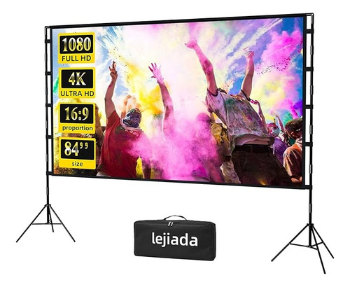 Lejiada Pantalla Proyector 84 Pulgadas 16:9 Con Tipode