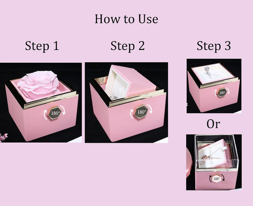 San Valentín Caja De Regalo Rosa Giratoria Para Propuesta