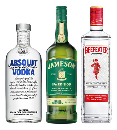 Vodka + Gin + Ron Pack Previa X 3