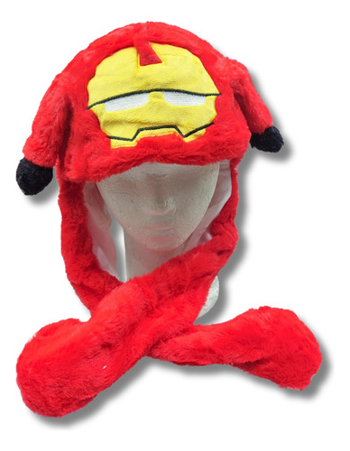 Gorro De Peluche Movimiento Levanta Orejas Luz Diseños Kawai Iron Man Unico Iron Man