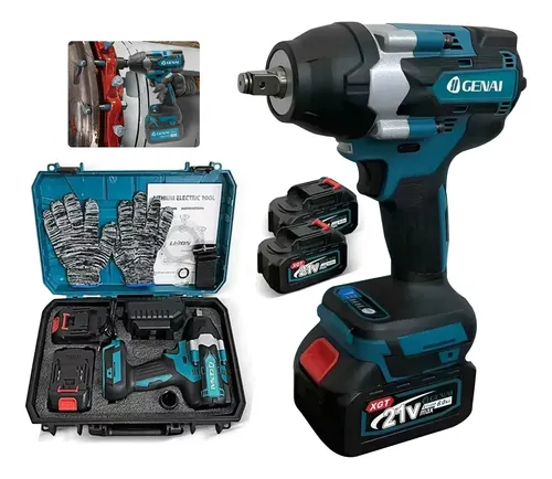 Parafusadeira Brushless Chave De Impacto 2 Bateria 700nm Azul-aço