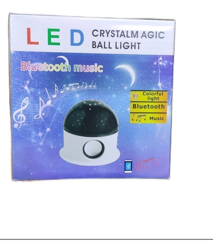 Caixa De Som Com Led Crystal Magic Ball Led Stage Light Lib Cor Branco