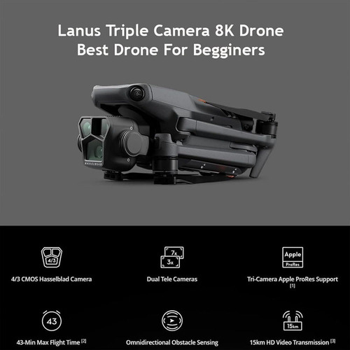 Lanus Triple Cámara 8k Drone Adecuado Para Principiantes