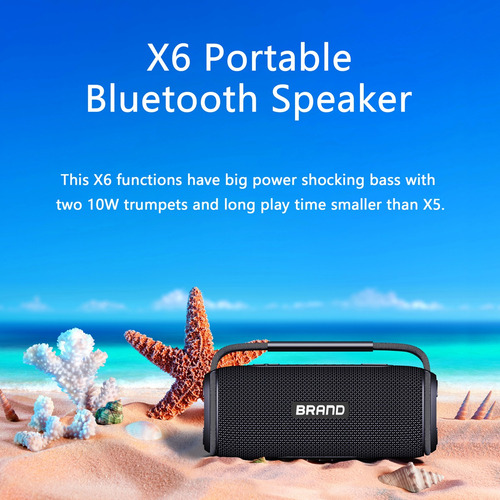 Altavoz Bluetooth Portátil Resistente Al Agua 20w Luz Rgb