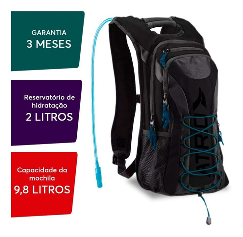 Mochila Hidratação - Adventure 2l Preta Atrio Bi051