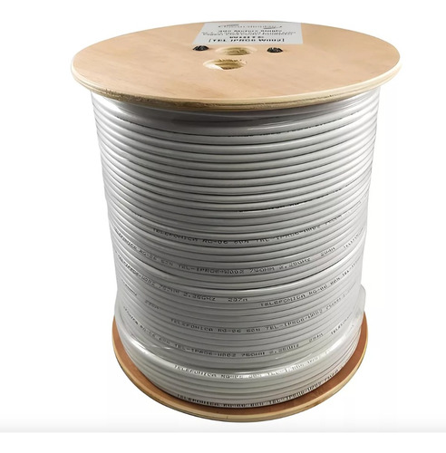 Carrete Cable Coaxial Rg6 , 305 Mts Blanco Nuevo