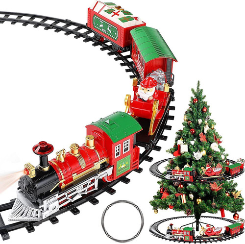 Tren Árbol Navidad Luces Y Sonidos Santa Claus Trineo 