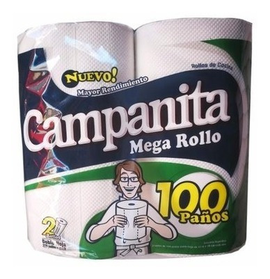  Rollo De Cocina Servilleta Papel Campanita Meg X2 100 Paños