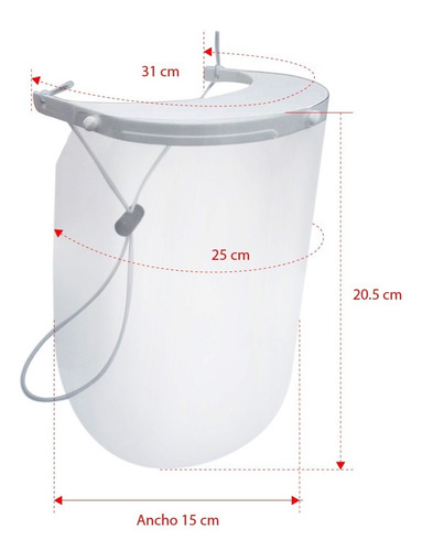Imagen 2 de 5 de Careta Protector Facial Mascarilla Médica De Vicera 1 Pza