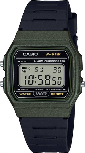 Reloj Casio Para Mujer F-91wm-3aef Pulso En Resina Color