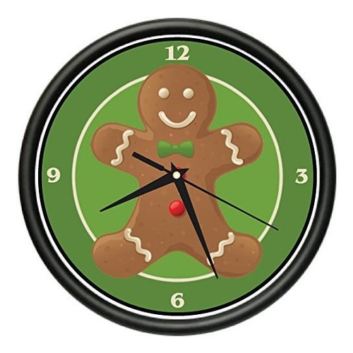 Hombre De Pan De Jengibre De Navidad Del Reloj De Pared Horn