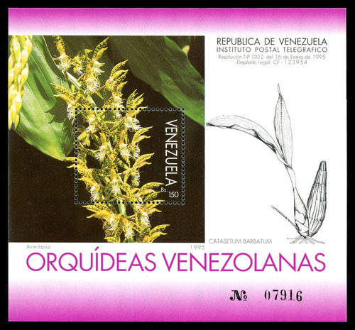 Imagen 1 de 2 de Venezuela: 1995 Orquídeas, M-nh