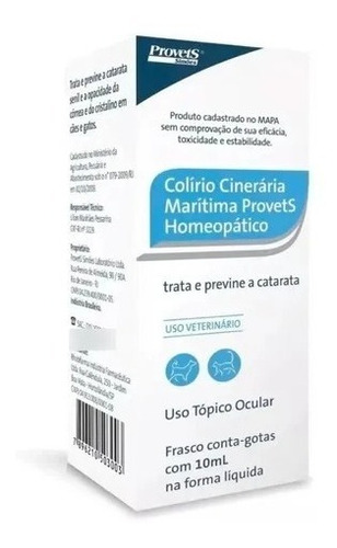 Colírio Cinerária Marítima Homeopático 10ml - Provets