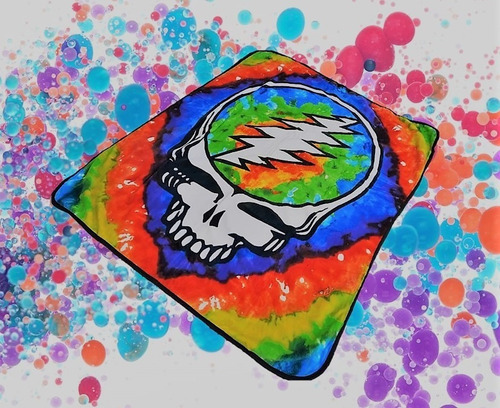 Imagen 4 de 6 de Frazada Skull Grateful Dead 1.27 X 1.52 M Suavecita Colorida