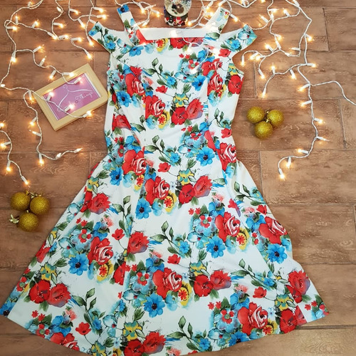 Vestido De Damas Con Estampado De Flores