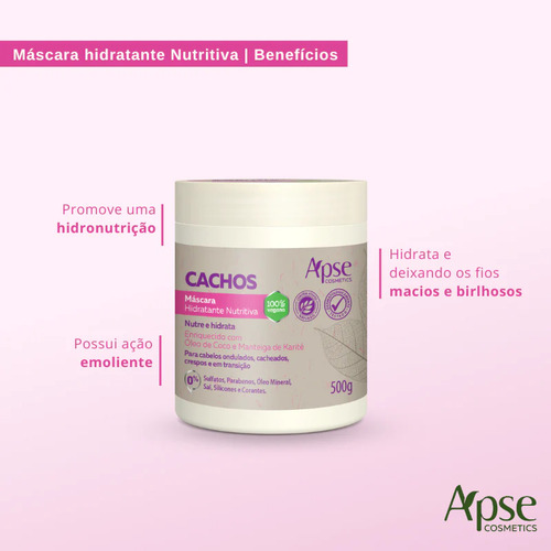 Máscara Apse Cachos Hidratante Nutritiva 500g Apse