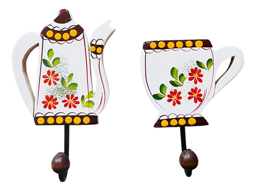 Suporte Porta Pano De Prato Bule/xícara Cozinha Madeira Kit Bule E Xícara
