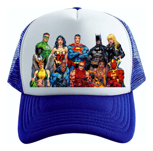 Gorra Trucker Super Heroes Liga Justicia Series Geeks Blue 