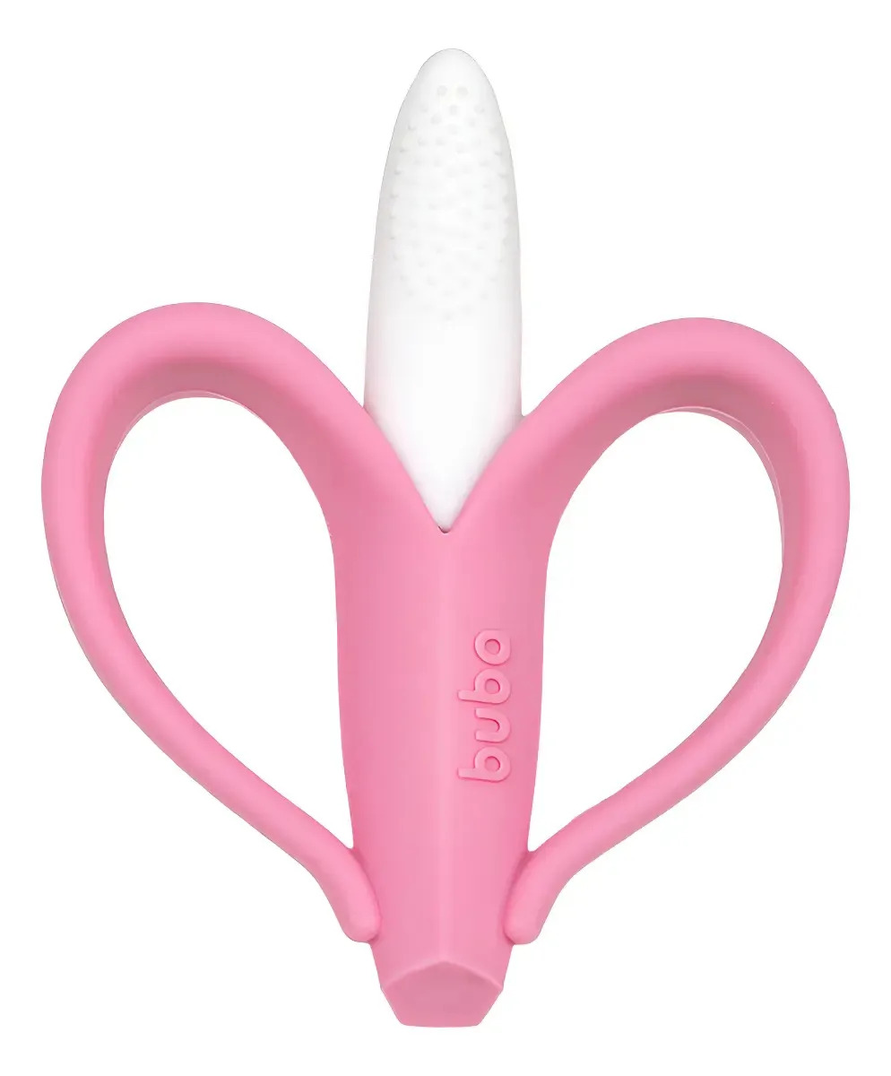 Mordedor E Massageador De Gengiva Banana Bebê - Buba Cor Rosa