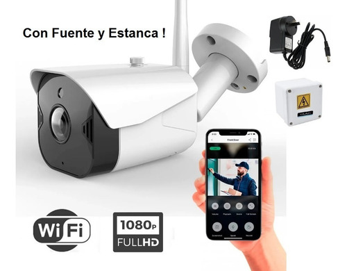 Cámara Wifi Ip Full Hd 1080p Audio Ycc365 + Fuente + Estanca
