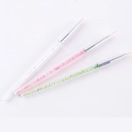 Kit 3 Pincéis Filetes Contorno Película Unhas Fino Iniciante