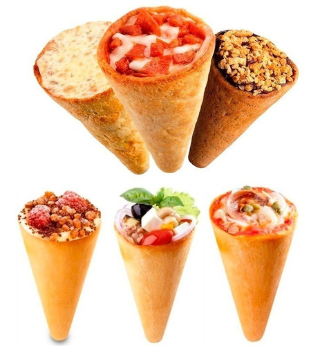 Imagem 3 de 4 de Kit 10 Cones 12cm Para Produção De Pizza Cone Gastrobel