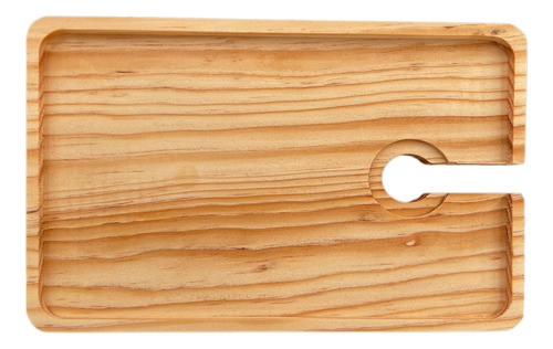 Tabla Charola De Madera Charcutería Con Espacio Para Copa