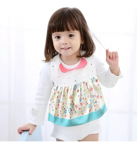 Babero Princesa Niña Con Botón A Presión Ajustable
