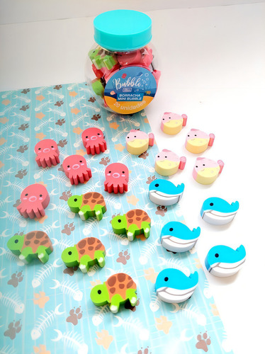 Borracha Tilibra Mini Bubble Sortidas Kit Com 4 Un