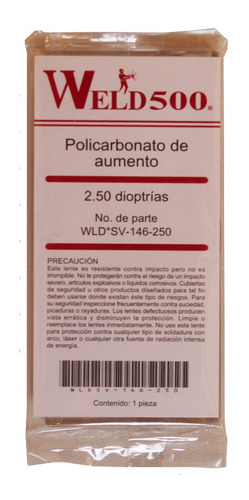 Mica De Policarbonato Con Aumento P/ Careta D Soldar 1.5,2.0