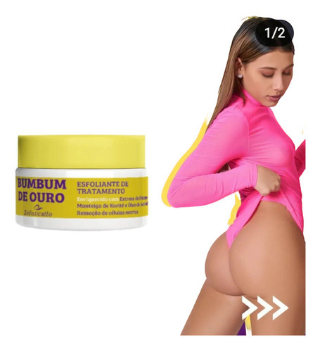  Esfoliante Bumbum De Ouro Extrato De Pêssego Karité Amêndoa