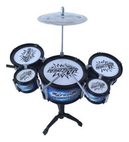 Mini Bateria Infantil Crianças 5 Tambores 1 Prato Musical