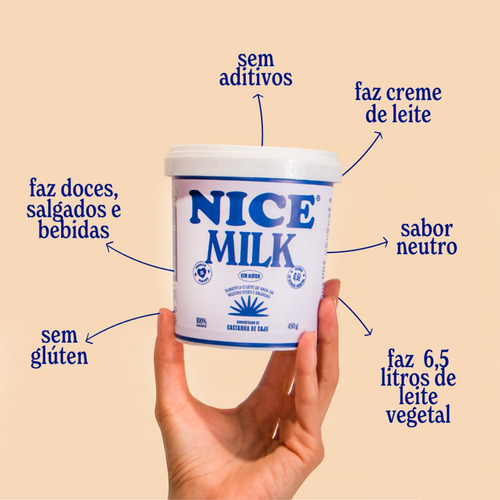 Kit 4 Nice Milk Leite Vegetal De Castanha De Caju 6,5l