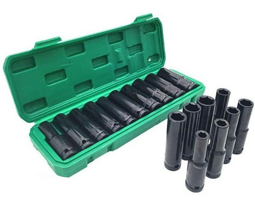 Kit Herramienta Toma De Impacto 10 Pc En Caja De 10 A 24 Mm