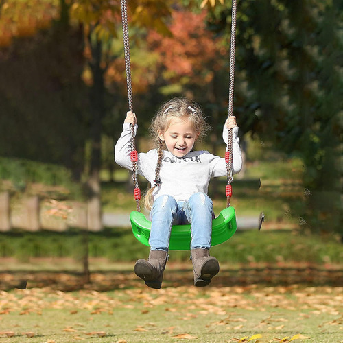Asiento De Columpio Plástico Para Niños Verde Ajustable