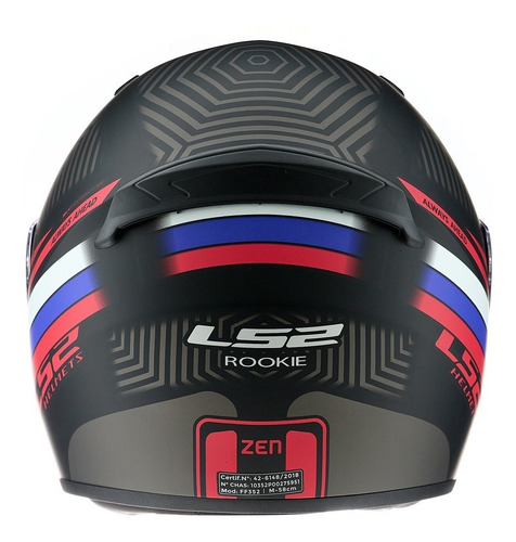 Imagen 8 de 9 de Casco Moto Integral Ls2 352 Zen Negro Rojo Mate