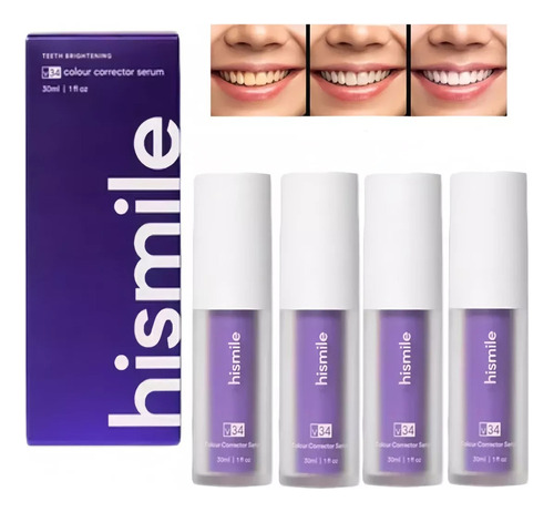 4 Unidades De Crema Dental Branqueadora Hi-smile V34/repara