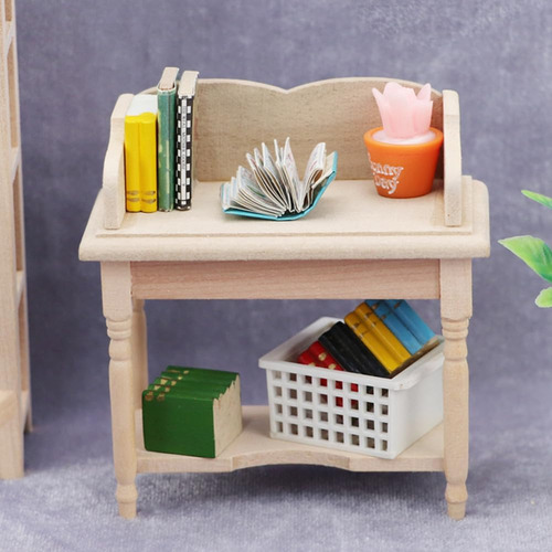 Escritorio De Casa De Muñecas, Mini Escritorio De Madera Par