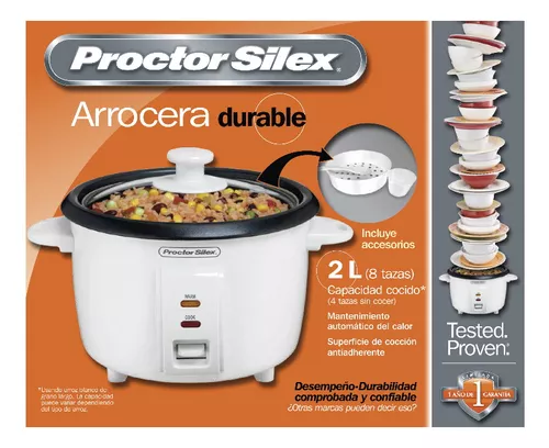 Proctor Silex Arrocera 8 Tazas Tapa de Vidrio 37534NR - ATBIZ