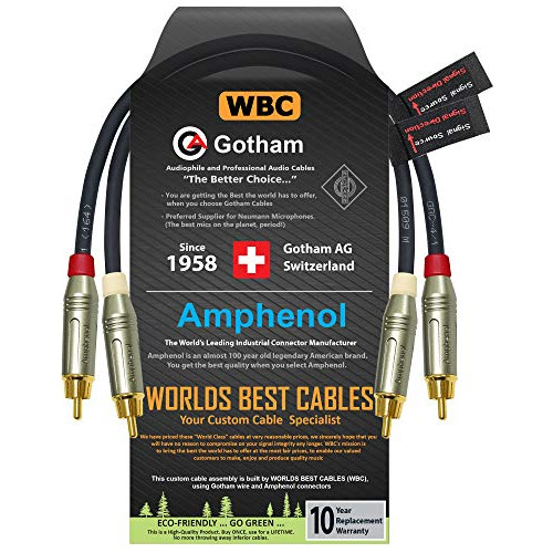 1.5 Foot Rca Cable Pair Gotham Gac4/1 (black) Starquad ...