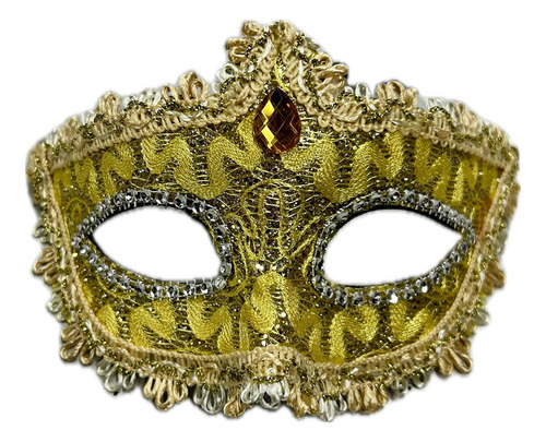 Antifaz Veneciano C/ Lentejuelas X 1 Dorado Veneciano