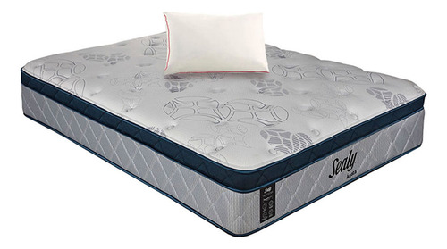 Colchón Individual Sealy Ágata Firme + 1 Almohada Relief Gris Oscuro