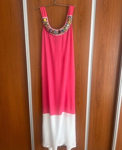 Vestido Largo Fuxia Fiesta Estilo Rapsodia India Style (Usado)