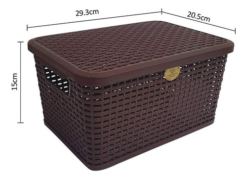 Caja Organizadora Rattan Con Tapa Multiusos Paquete De 2