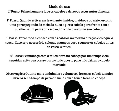 Kit de 2 gorras Nero con barra estampada para cabello antiencrespamiento de color negro
